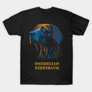 Rhodesian Ridgeback Dog Portrait Southern Africa | Ridgeback Breed | Family Guard Dog T-Shirt